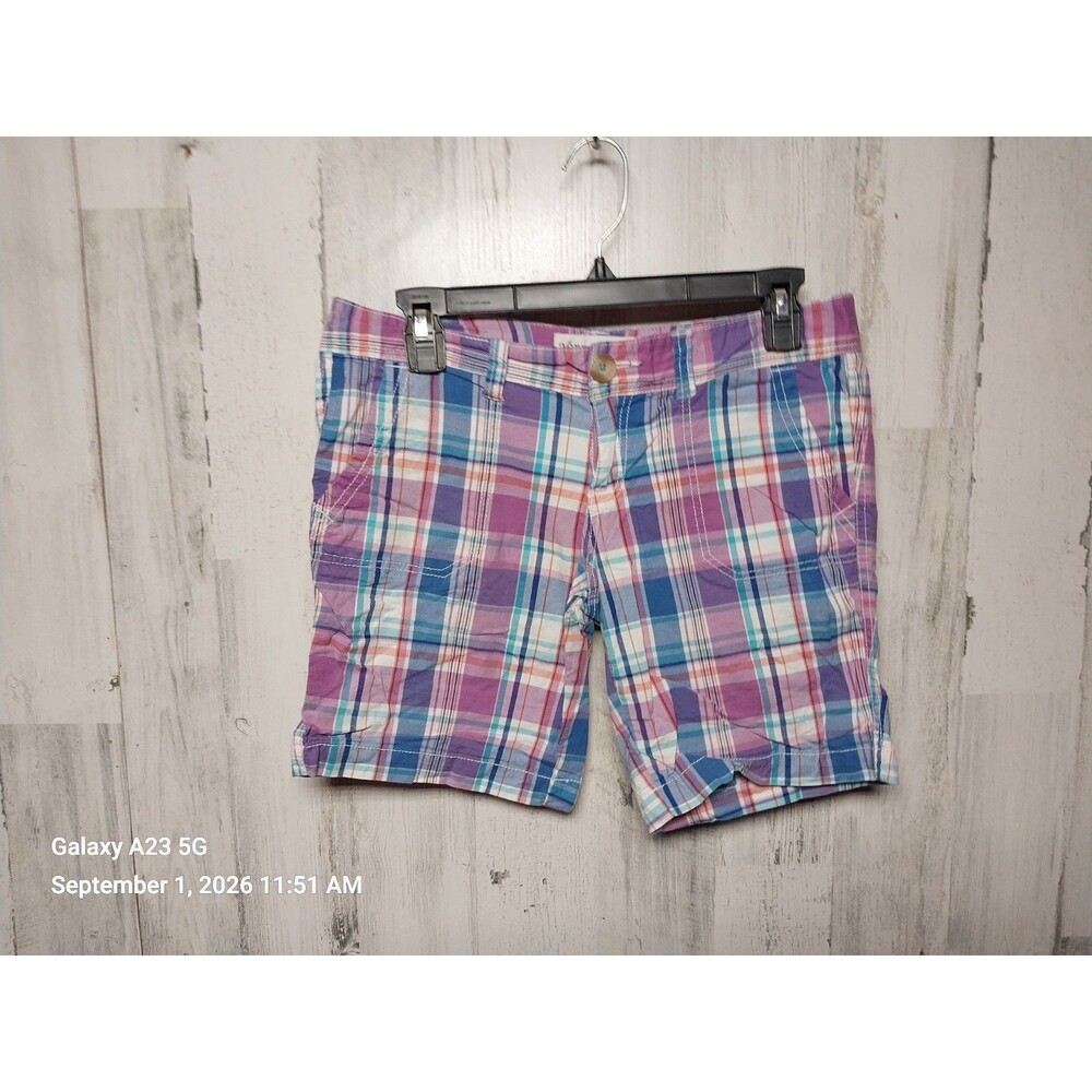 Aeropostale 7/8 Purple Blue Plaid Shorts